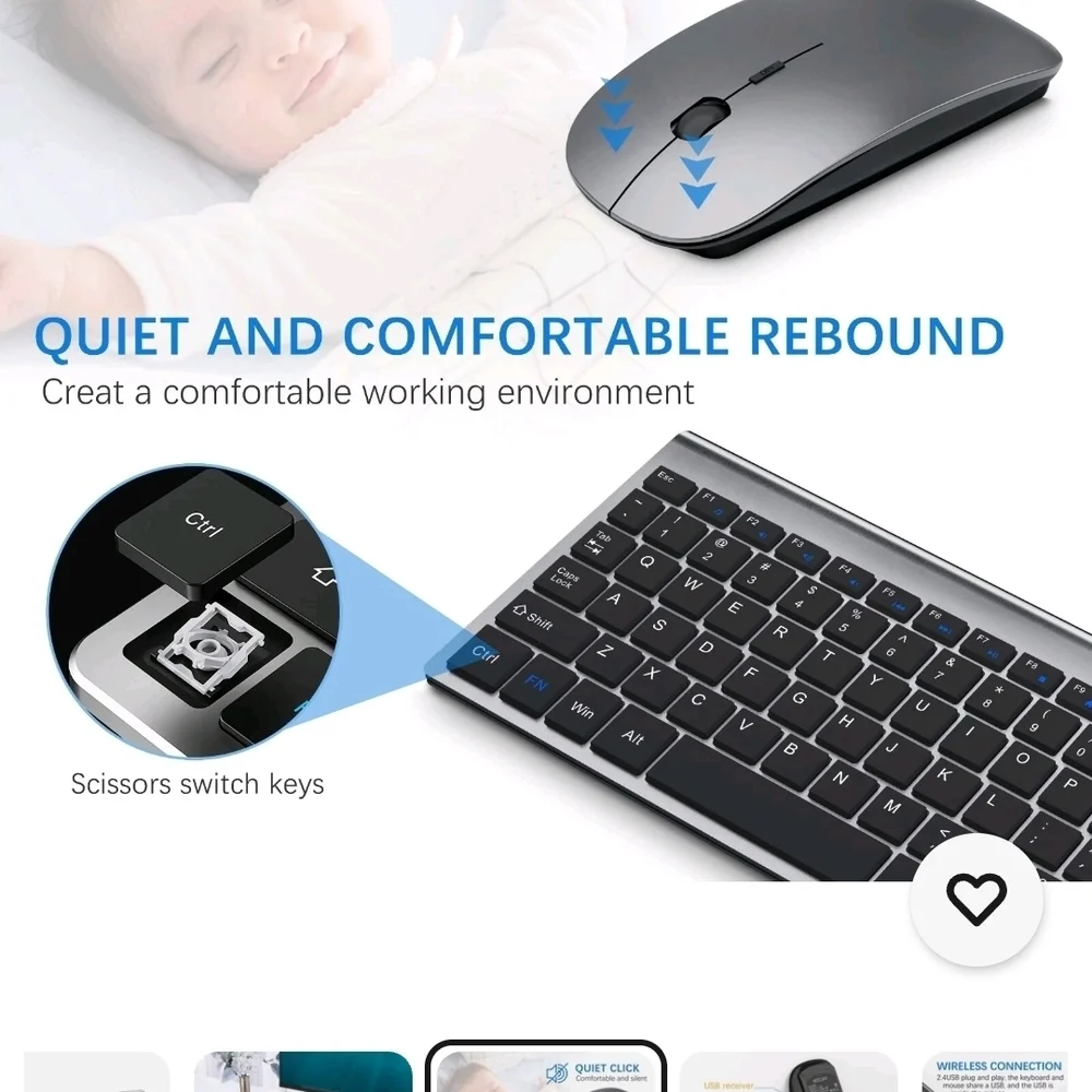 HP 230 Wireless Keyboard & Mouse Combo Black | 2.4GHz USB Receiver PC Laptop
